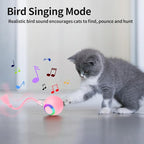 Interactive Cat Toys, Automatic Moving Cat Toys for Bored Indoor Adult Cats, Fast Rolling, Chirping & Motion-Activated Kitty Toys, Fun Gift for Cats with Speedy Tail 2.0, USB Rechargeable,Pink