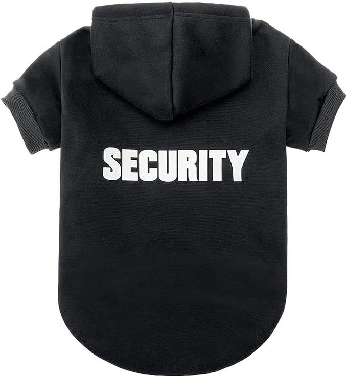 BINGPET Security Dog Hoodies Puppy Sweater Cold Weather Dog Coats Soft Brushed Fleece Pet Clothes Hooded Sweatshirt for Dog Cat