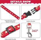 PAWCHIE Cat Harness with Leash and Collar Set - Escape Proof Adjustable H-shped Cat Harness with Star and Moon Pattern Glow in The Dark for Kitty Outdoor Walking