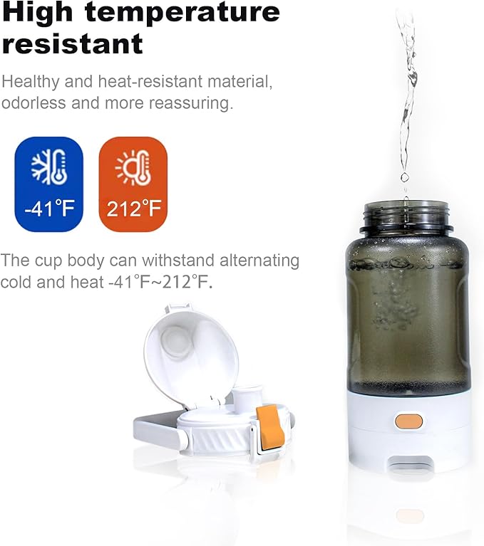 52oz Dog Water Bottle Portable - Travel Dog Water Bowl - Camping, Walking (White)