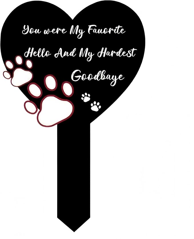 12 inch Metal Dog Memorial Grave Markers Dogs Cemetery Headstones Decorations Stakes Cemetery Memorial Plaque for loss of Puppy Pet Cross Tombstones Stake Ornaments Sign for Garden Outdoor Yard