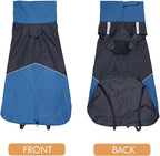 Windproof Dog Winter Jackets - Outdoor Coats for Cold Weather, Waterproof Raincoats with Leash Hole, Black, Blue S