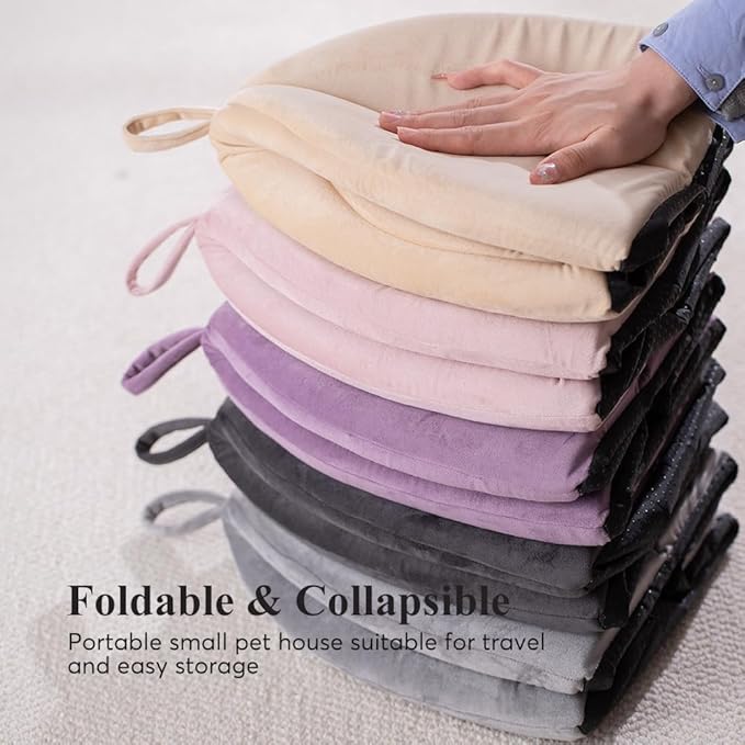 KASENTEX Cozy Small Pet Bed - Ultra Soft Plush Cushion for Cats and Small Animals, Washable Sleeping Pad, Perfect for Indoor Pets, 11 Inches, Grey