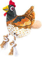 Squeaky Chicken Dog Toy with Pullable Egg – Full-Body Crinkle Plush & Rope Legs, Durable Interactive Toy for Small, Medium & Large Dogs