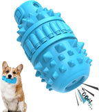 PIFFZEDO Dog Toys for Aggressive Chewers,Interactive Natural Rubber Chew & Squeaky Toy for Medium Breed Only(Not for Small Dog),Dog Toothbrush,Tough & Durable (Azure,Medium)