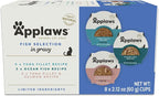 Applaws Natural Wet Cat Food in Gravy, Limited Ingredient, Grain-Free, No Artificial Cat Food Cups, Fish Selection in Gravy (8x 2.12 oz Cups)
