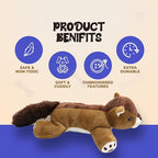 Dog Dog Big Fat Squirrel Plush Chew Toy Stuffed Animal with Squeaker and Smooth Fur and Durable Fabric with Fluffy Tail Surprised Look for Dogs, Kids and Animals