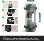 Gardner Pet Portable Dog Water Bottle&Food Container (49.6oz) – Leakproof Travel Water Bottle for Medium/Large Dogs (30+ lbs) Hiking, Camping, Beach – 2 Collapsible Bowls & Shoulder Strap (Grey)