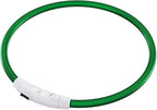 Led Light Up Dog Collar Rechargeable Waterproof, Glow in Dark Dog Collar, TPU Cuttable Lighted Dog Collars for Night Walking Charging USB, Safety for Small Medium Large Dogs Green