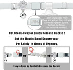 Personalized Safety Elastic Cat Collars with Bell Soft Silicone Cover for Air Tag,Laser Customized Stretch Kitten Collars for Girls Boys Cats (White)