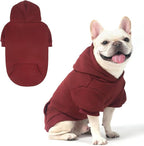 KOOLTAIL Basic Dog Hoodie - Soft and Warm Dog Hoodie Sweater with Leash Hole and Pocket, Dog Winter Coat, Cold Weather Clothes Sweatshirt for Small Medium Large Dogs Puppy Cat Boys Girls Deep Red M
