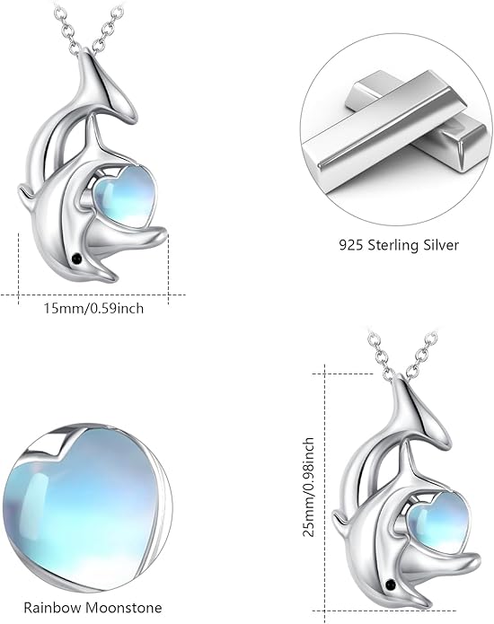 MEDWISE 925 Sterling Silver Dog Paw Print/Rabbit/Panda/Frog Necklace Pendant Heart Necklace Jewelry Gifts for Women Ladies Wife Mother Daughter Granddaughter Birthday Christmas