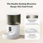 Automatic Cat Feeder, 4L Auto Cat Feeder Dry Food Dispenser, Electric Pet Feeder Dual Power Supply, Programmable Pet Feeder Timed 1-6 Meals Per Day, 1-9 Portion