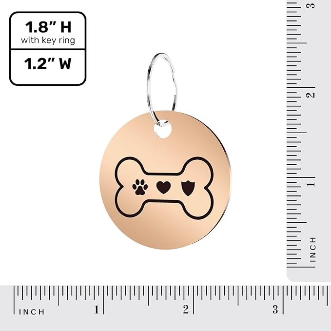 MYLUCKYTAG Stainless Steel QR Code Dog Tags - Scan QR for Instant Pet Location Alerts