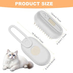 4 in 1 Cat Steam Brush for Shedding，Rechargeable Steam Pet Brush With Rotating Handle for Massaging, Self-Cleaning, and Pet Hair Removal for Long and Short Hair of Cat and Dog （Beige）