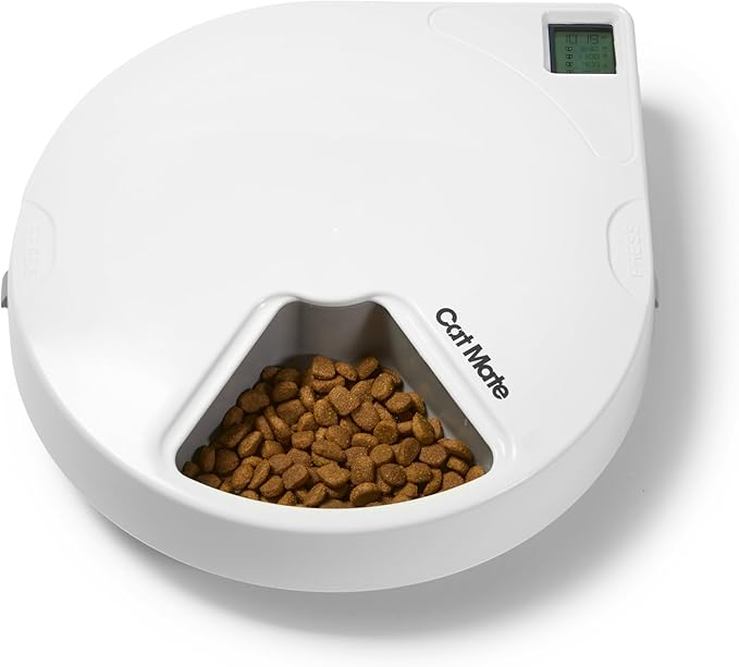 Cat Mate C500 - 5 Meal Digital Automatic Feeder with Ice Packs for Cats and Small Dogs