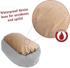 Majestic Pet 40 Inch Suede Calming Dog Bed Washable 40x29x9 (Inch)– Cozy Soft Round Donut Dog Bed with Spine Support for Dogs to Rest Their Head - Pet Bed Large – Stone