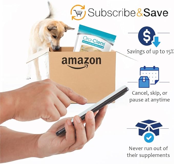 Oral Hygiene Chews for Small Dogs - Cleans Teeth and Freshens Breathe - Coated with Enzymes - Prevents Plaque & Bacteria Build Up - 30 Chews