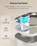 Automatic Cat Feeder+Wireless Cats Water Fountain Stainless Steel 4.5L Set，5G & 2.4G Pet Food Dispenser Feeders， Pet Dry Food, 1-10 Meals Per Day