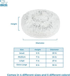 Best Pet Supplies Round Donut Dog Bed with Plush Faux Fur Fabric, Calming, Anti-Anxiety Cushion for Indoor Pets, Slip-Resistant Base, Soft Ergonomic Support - Light Warm Gray, 24x24x7''