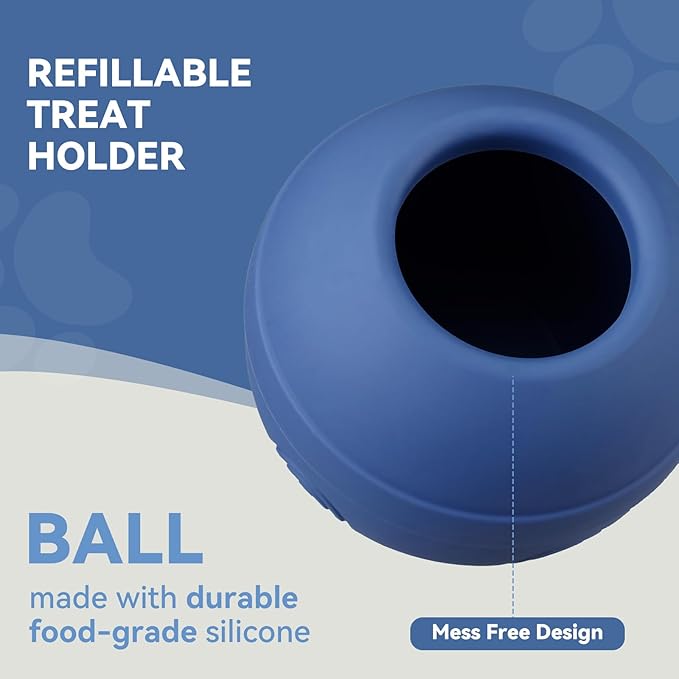 Long-Lasting Interactive Dog Lick Toy, Stuffable Dog Enrichment to Keep Dogs Busy, Wobbly Treat Dispensing Freezable Licking Toys, Food-Grade Safe (Dark Blue,L)