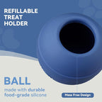 Long-Lasting Interactive Dog Lick Toy, Stuffable Dog Enrichment to Keep Dogs Busy, Wobbly Treat Dispensing Freezable Licking Toys, Food-Grade Safe (Dark Blue,L)