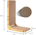Cat Scratcher, Cat Scratching Post, Cardboard Cat Scratching Board with Ball Toy, Large Vertical L Shape Cat Scratcher Scratch Pads Toys for Indoor Cats, Catnip