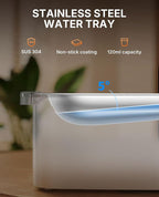 PETKIT Dishwasher Safe Cat Water Fountain, Cordless Automatic Cats Drinking Fountain with Motion Sensor, 101 oz/3L Pet Fountain for Cats Dogs Inside, Smart App Control & Stainless Steel Tray