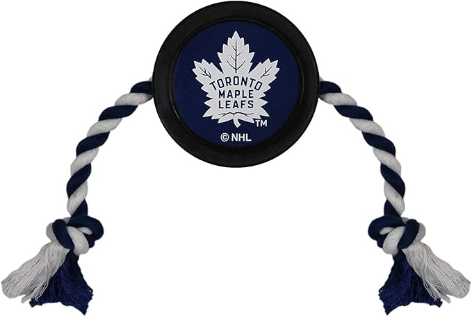 Pets First NHL Toronto Maple Leafs Puck Toy for Dogs & Cats. Play Hockey with Your Pet with This Licensed Dog Tough Toy Reward!