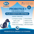 Freeze Dried Probiotics for Dogs - Chicken Flavor - 120 Chews - 6 Billion CFUs, 12 Strains + Prebiotics, Enzymes & Omega 3 for Gut Health, Digestive Health, and Skin & Coat Health