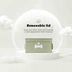 Dog Toy Basket with Lid, Dog Basket for Toys, Dog Toy Box with Cotton Rope Handles, Collapsible Storage Bins for Tog Toys, Dog Storage Organizer, Green