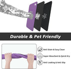 Dog Food Mat - Absorbent Cat Mat for Food and Water, No Stains Pet Feeding Bowl Mat, Easy to Clean Pet Placemats, Quick Dry Dog Water Dispenser Mat for Messy Drinkers | Paw Purple 18"x 28"