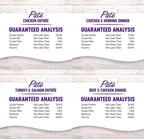 Wellness Natural Premium Canned Cat Wet Food Pate - 12 Pack Cans Variety Bundle Pack 4 Flavor - (Chicken,Beef, Salmon & Turkey) W/HS Pet Food Bowl - (5 Oz Cans)