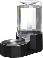 Sfozstra Dog Water Bowl Dispenser: 7L Large Black Gravity Stainless Steel Bowl - Without Filter - Pet Feeder for Pets Indoor/Outdoor Use by Owners