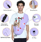 Dog Sling Carrier – Ice Silk Dog Slings for Small Dogs up to 10 lbs, Breathable Dog Carrier Sling with Adjustable Safety Strap & Buckle, Portable Cat Sling Carrier (Purple)