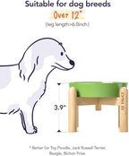 LE TAUCI Ceramic Slow Feed Dog Bowls, Elevated for Small Breeds, Anti-Gulping, Non-Slip, 6 inch, Green