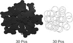 MECCANIXITY Bone Shaped Dog Tag Pet ID Tags, 38mmx25mm/1.5" x1 Metal Black Blank Dog Tags Cat Tags with Ring for Dog Cat, Pendant Crafts, Pack of 30