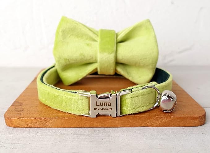 Cat Collar Personalized with Name Phone Number Engraved,Customized with Bell for Small Dogs Puppy Kitten