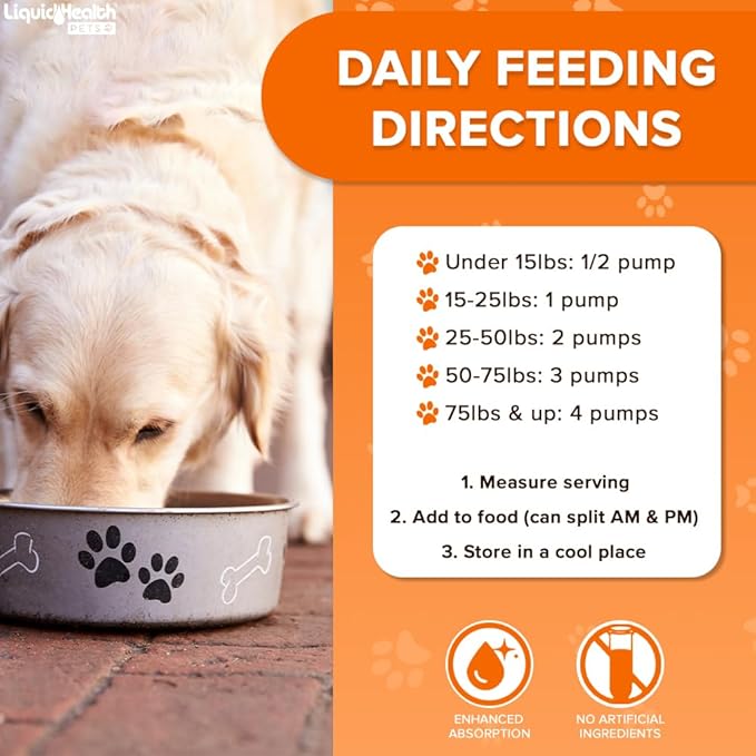 Liquid Health Pets K9 Omega 3 Fish Oil for Dogs - Liquid Omega 3 Supplement for Pets with EPA + DPA + DHA - Reduce Itching & Shedding, Support Joints, Immunity, Brain, Heart Health - USA Made (2 Pack)