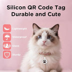 QR Code Cat Tag, Modifiable Pet Online Profile, Multiple Emergency Contact, Scannable QR Code, Instant Location Email Alert, Collar Accessories (Medium to Large Breeds - 1.25", White)