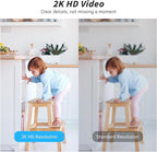 Indoor Camera 5G&2.4G WiFi Cameras for Home Security Instant 911 Alert, 360° Pan/Tilt Baby Monitor/Dog/Pet Camera AI Motion Detection Night Vision, Speaker, US Cloud Storage (2Pack)