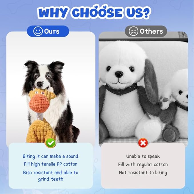 Indestructible Dog Toys,2025 New Dogs Plush Toy for Aggressive Chewers,Squeaky Durable Chew Toy for Indoor Pups Teething, Stuffed Toys for Small Medium Large Animals (Giraffe+Donkey)