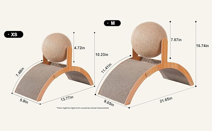 Sisal Cat Scratching Ball Toy, Interactive Cat Scratcher Board with Wooden Frame, Durable Scratch Toy for Indoor Cats, Wear-Resistant Ferris Wheel Design for Endless Fun! (Middle)