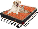 Heated Dog Bed with12V～24V Safe Voltage, Electric Heating Arthritis Orthopedic Dog Bed with Thickened Memory Foam, Heated Pet Bed with Waterproof Cover for Medium Dogs, Large Dogs (Medium)