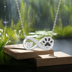 Infinity Paw Print Necklace for Women Sterling Silver Heart Cat Dog Paw Necklace Pawprint Necklaces Pendant Jewelry Christmas Mothers Day Gifts