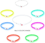 LED Multi-Color Dog Collar, Rechargeable 7 Colors Changing Light Up Dog Collar, Dog Lights Make Pet Visible and Safety for Night Walking，Outdoor, Camping, for Small Medium Large Dogs by NOVKIN