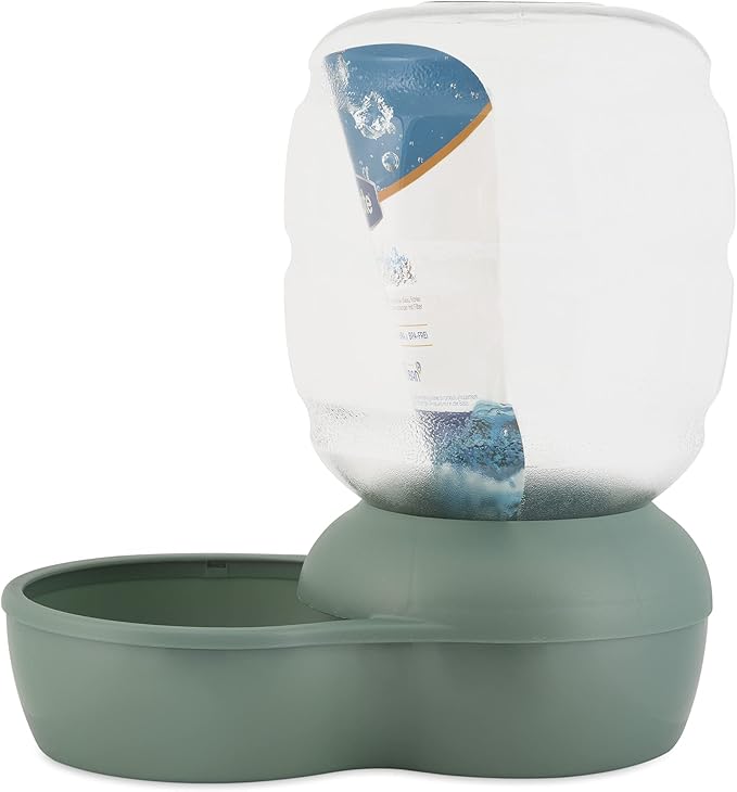 Petmate Replendish Automatic Gravity Waterer for Cats and Dogs, BPA-Free, No Batteries Required, Includes Charcoal Filter, 4 Gallons,Green, Made in USA