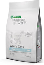 Nature's Protection Superior Care White Cats Grain Free Dry Cat Food with Herring, Adult All Breeds Light Coated Cats, No Tear Stains, No Hairball 3.3 lb