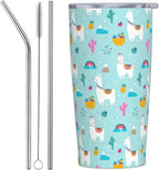 Llama Tumbler with Lid and Straw, Llama Cup 20 Oz Stainless Steel Insulated Water Bottle Travel Coffee Mug, Llama Gifts for Women