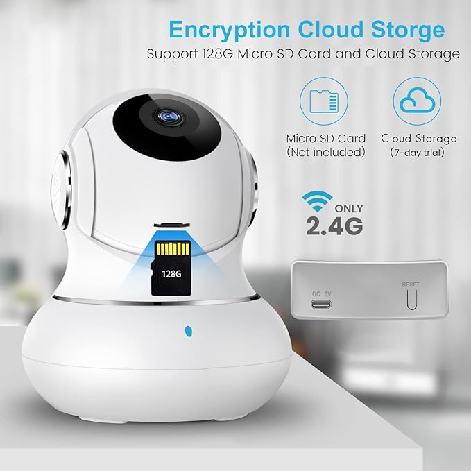 litokam Security Camera Indoor 2K, 360 Pan/Tilt Cameras for Home Security with Motion Detection, Baby Monitor for Pet/Dog with Night Vision, 2.4GHz WiFi Cam with Phone App & 2-Way Audio